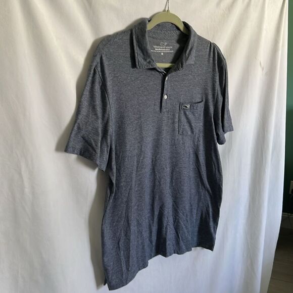 Vineyard Vines Edgartown Polo Heather Blue Size M - Picture 2 of 5